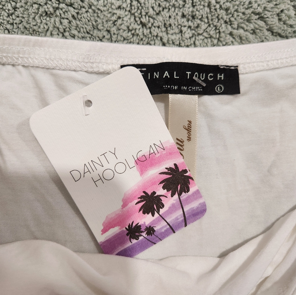 Dainty Hooligan White Bodysuit with Cross-Halter Neckline - Picture 2 of 3